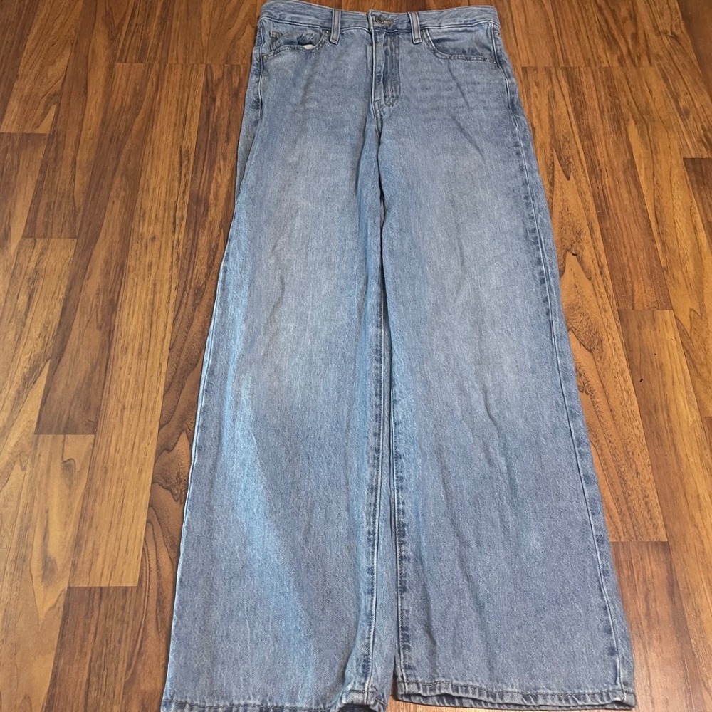 Levis High Waisted Straight Jeans Womens 28 Light Wash Wide Leg Blue W28 L29